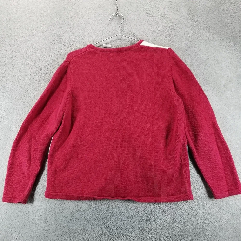 White Stag Sweater Womens‎ XL Red Penguin Christmas Cardigan Holiday Storybook
